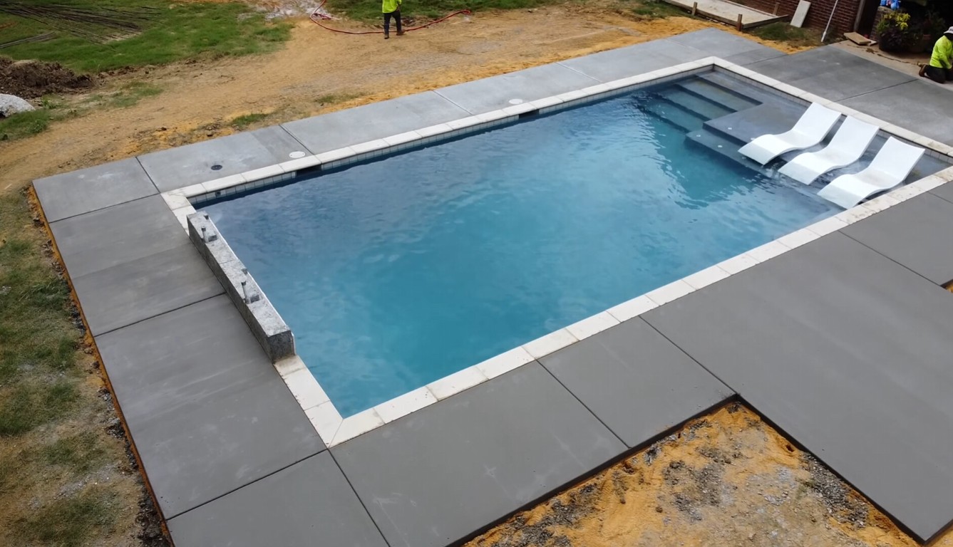 Concrete pool deck installation in Westchester, FL